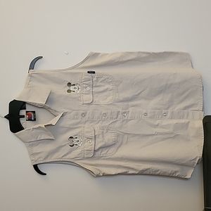 Vintage Mickey Unlimited Jerry Leigh sleeveless button up women's shirt ~ Size M